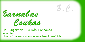 barnabas csukas business card