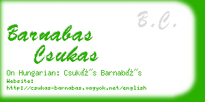 barnabas csukas business card